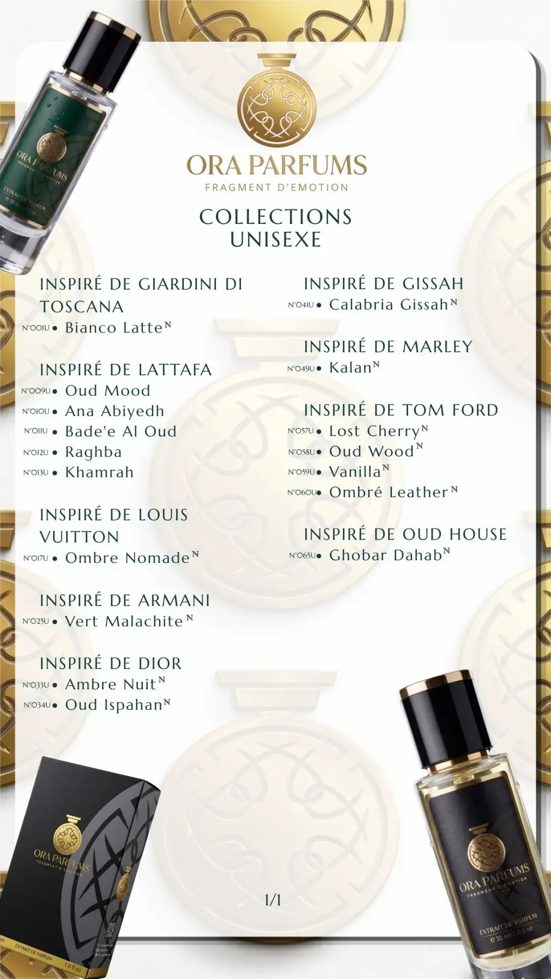 Catalogue unisexe
